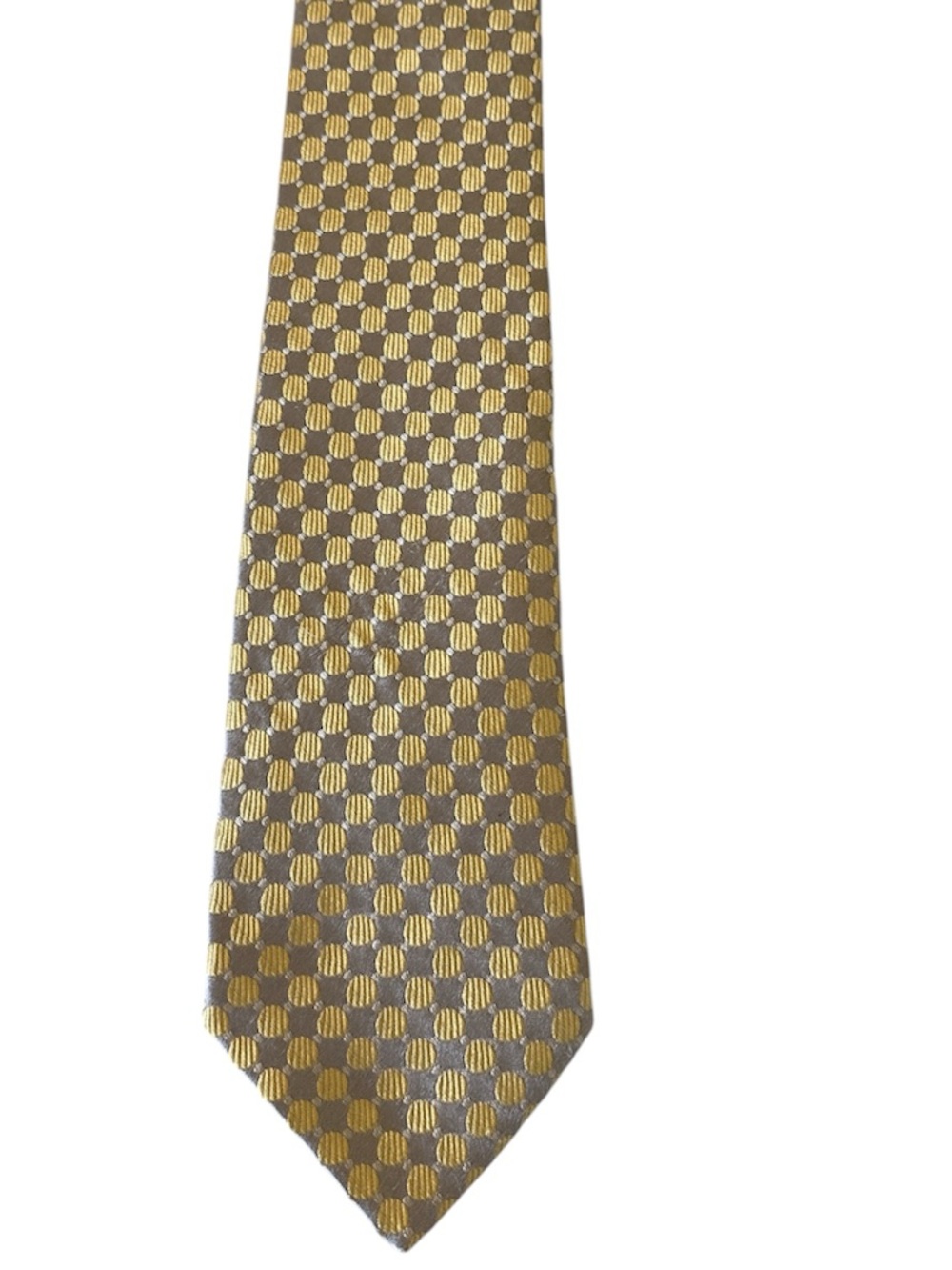 Charvet Classic Men's Yellow and Silver Check Tie